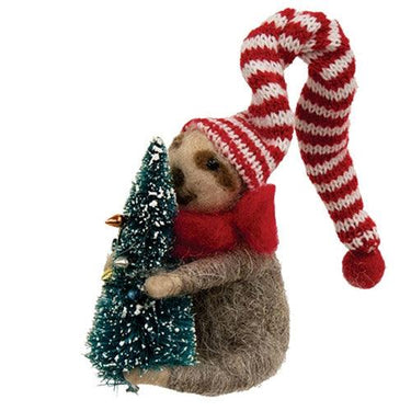 Felted Sloth w Tree Ornament - The Fox Decor